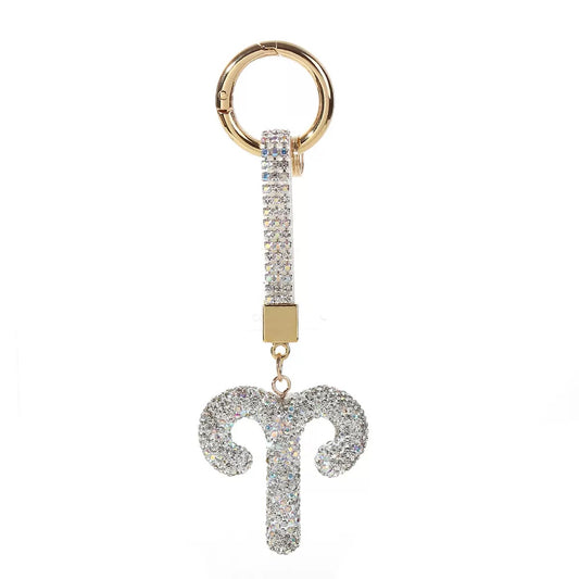 12 Constellation Diamond Bag Pendant Keychain