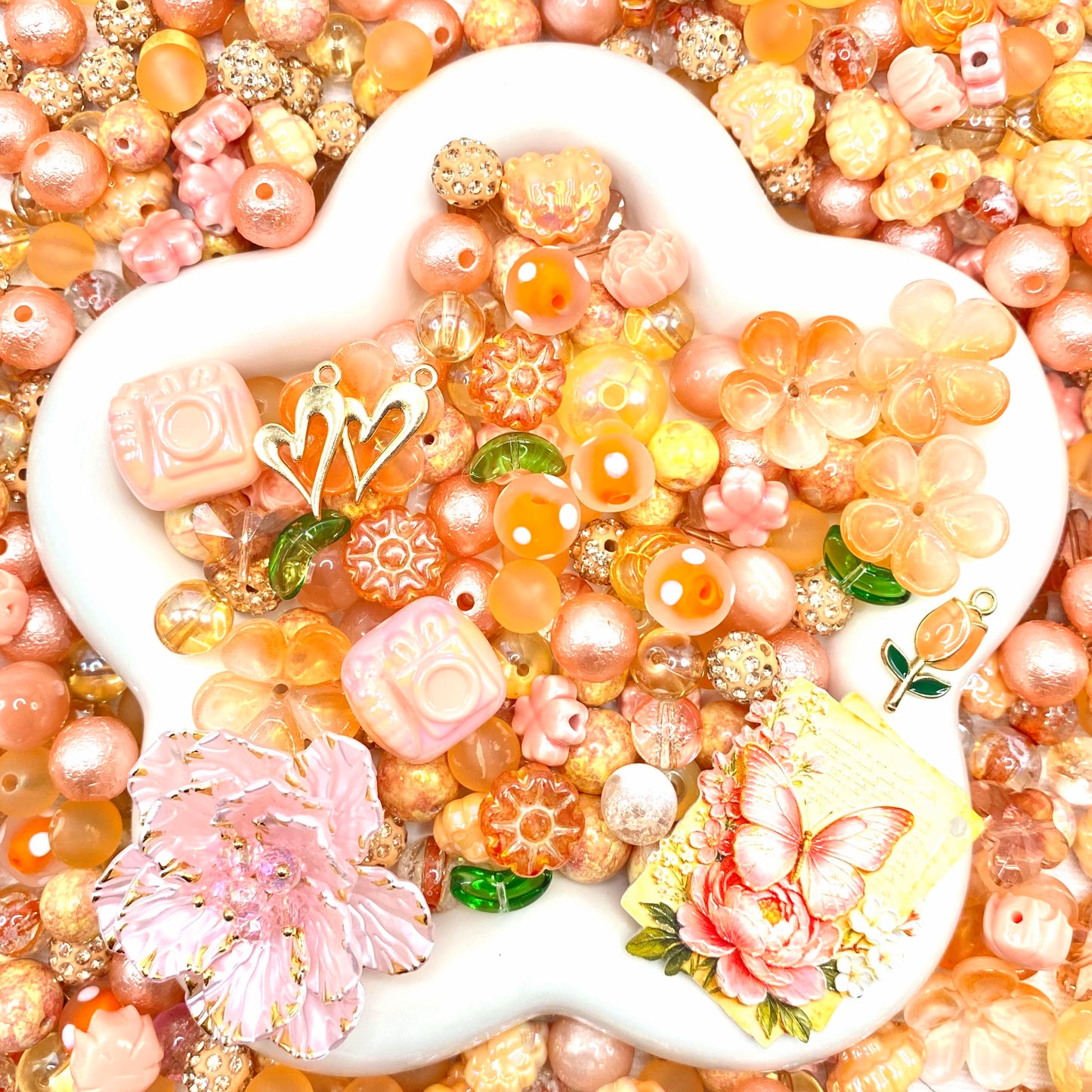 Jewelry Making Beads Mix for DIY Jewelry & Crafts – 8/10/12mm Glass, Resin & Metal Beads