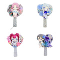 Handmade Heart-Shaped Rhinestone Hand Mirror With Cream Glue - Kosbling Handmade Blind Bag