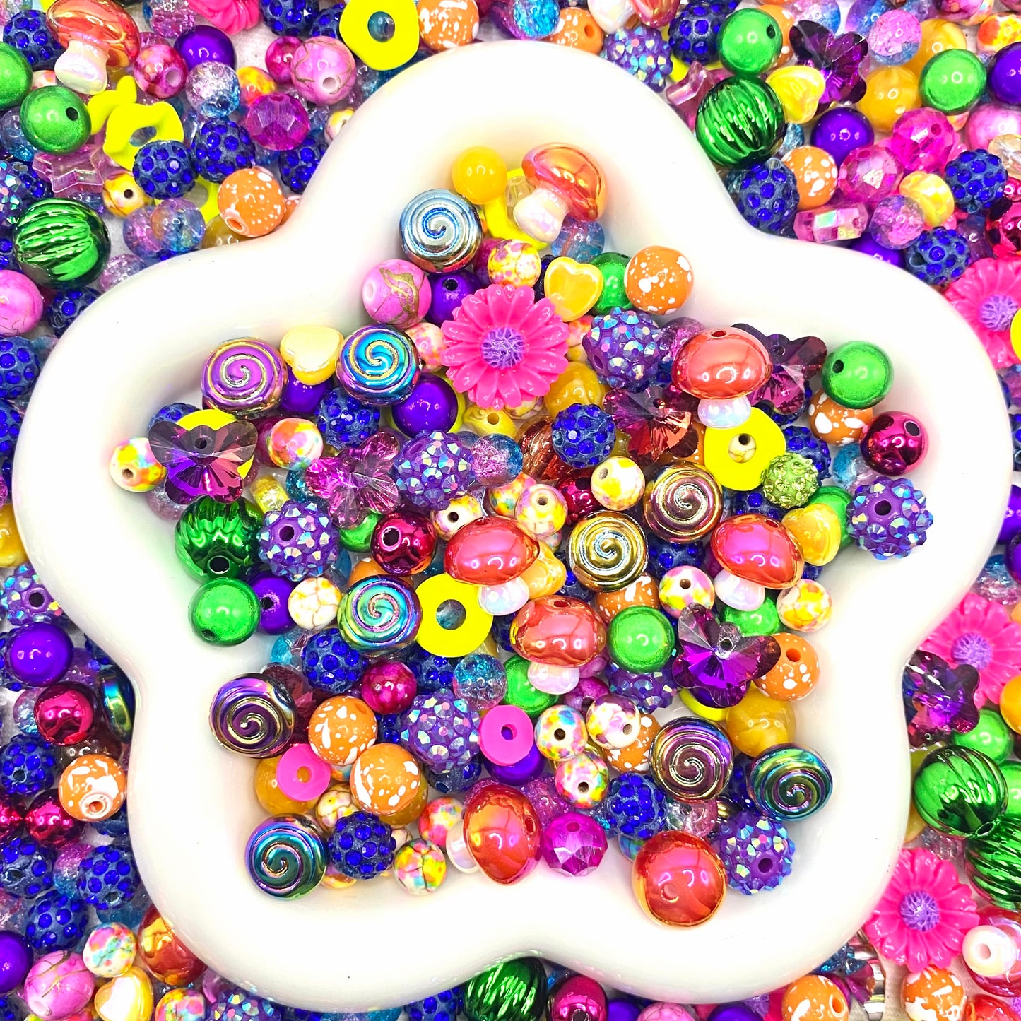Jewelry Making Beads Mix for DIY Jewelry & Crafts – 8/10/12mm Glass, Resin & Metal Beads