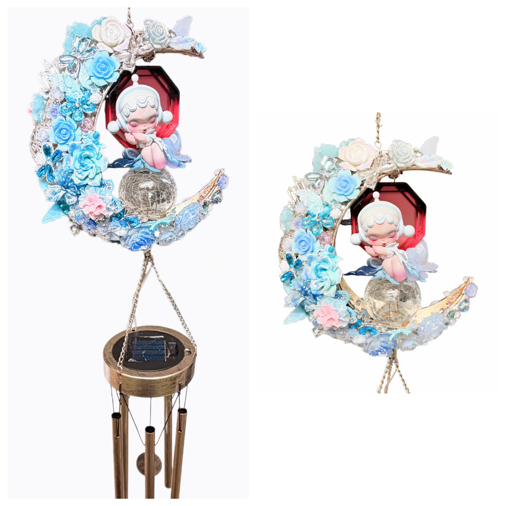 【20% OFF ONLY】Handmade Metal Moon Solar Wind Chime Light Doll Diy - Kosbling Handmade Blind Bag
