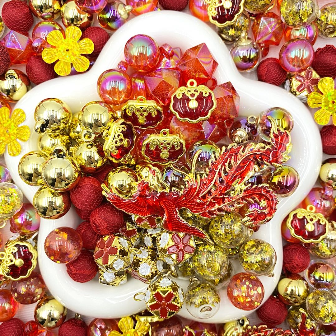 16mm Car Hanger/Ornament Making Beads Mix – 16mm Beads with Hooks, Acrylic/Resin/Glass Beads