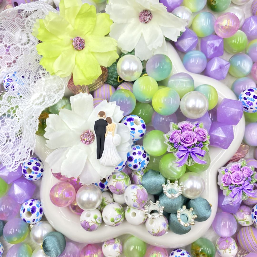16mm Keychain/Pen Making DIY Beads Mix – 16/20mm Silicone, Resin & Acrylic Beads