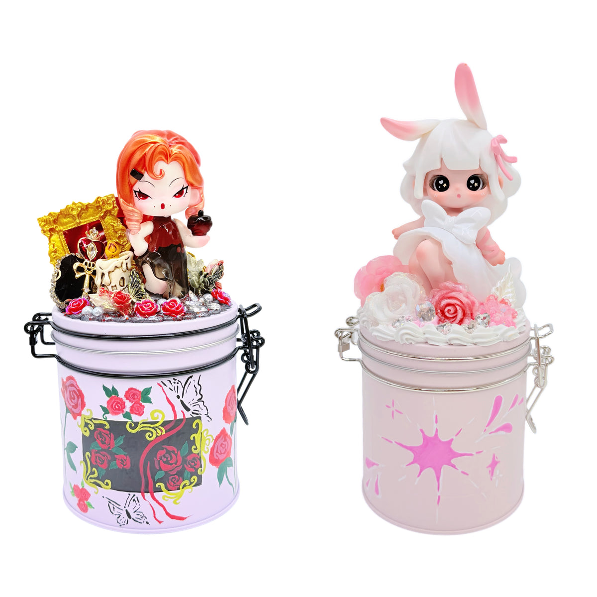 【20% OFF ONLY】Handmade Iron Craft Airtight Storage Jar with Cream Glue Doll DIY - Kosbling Blind Bag