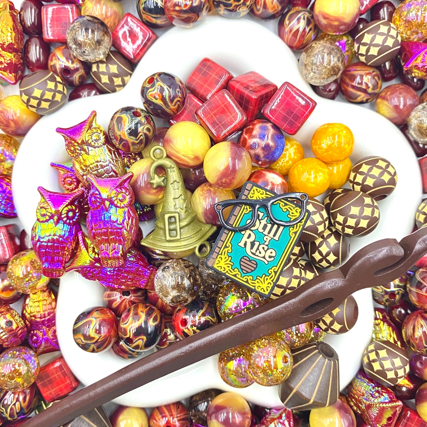 16mm Keychain/Pen Making DIY Beads Mix – 16/20mm Silicone, Resin & Acrylic Beads
