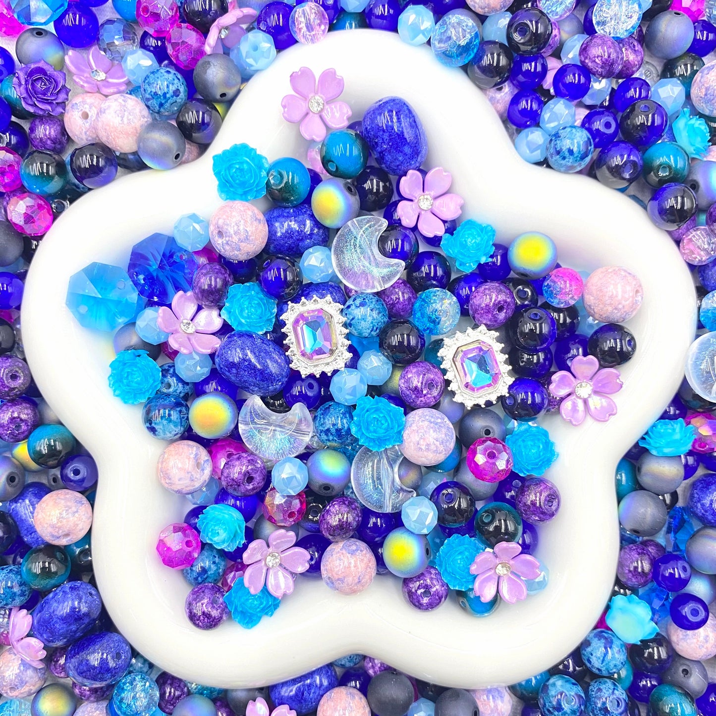 Jewelry Making Beads Mix for DIY Jewelry & Crafts – 8/10/12mm Glass, Resin & Metal Beads