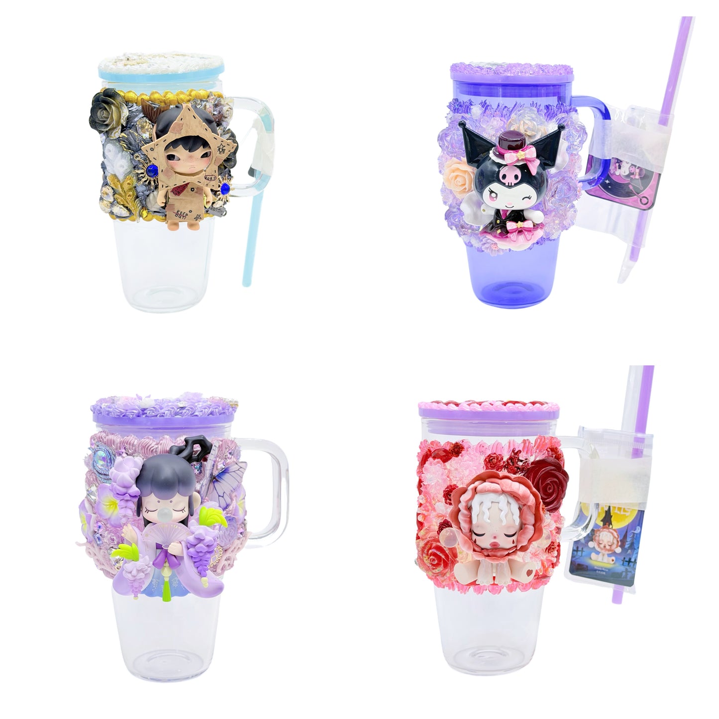 【20% OFF ONLY】 Handmade Glass Tumbler with Cream Glue Doll Diy - Kosbling Handmade Blind Bag