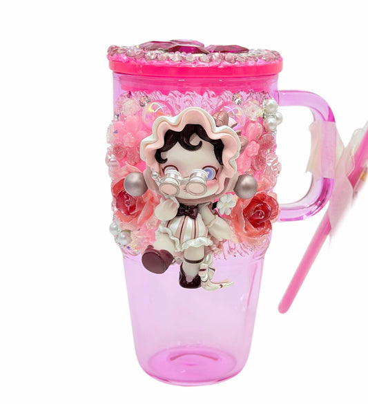 【20% OFF ONLY】 Handmade Glass Tumbler with Cream Glue Doll Diy - Kosbling Handmade Blind Bag