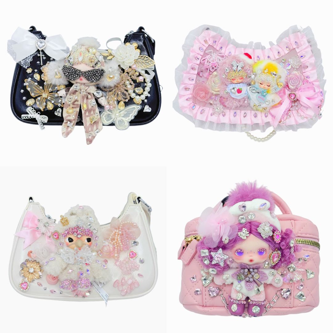【20% OFF ONLY】Handmade Small Handbag Diamond Glitter Rhinestone Soft Vinyl Doll Diy - Kosbling Handmade Blind Bag