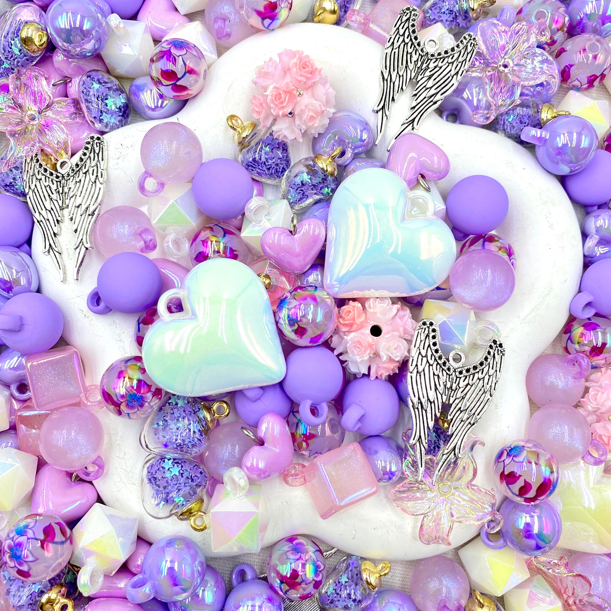 16mm Car Hanger/Ornament Making Beads Mix – 16mm Beads with Hooks, Acrylic/Resin/Glass Beads