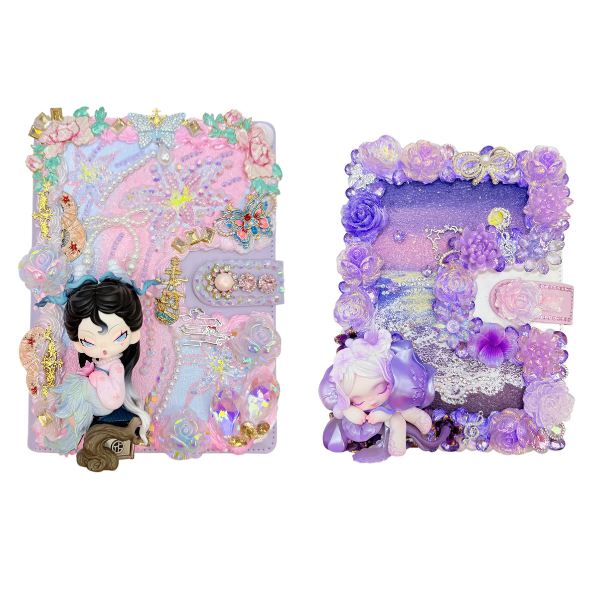 【20% OFF ONLY】Handmade Rhinestone Decorated Painted Notebook with Cream Glue Doll Diy - Kosbling Handmade Blind Bag