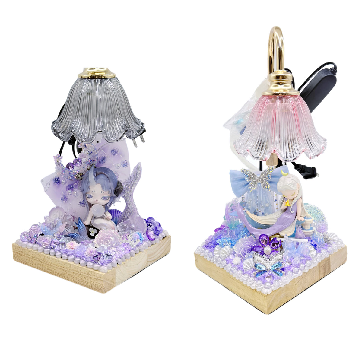 【20% OFF ONLY】Handmade Threaded Lily of the Valley Table Lamp With Cream Glue Doll Diy - Kosbling Handmade Blind Bag