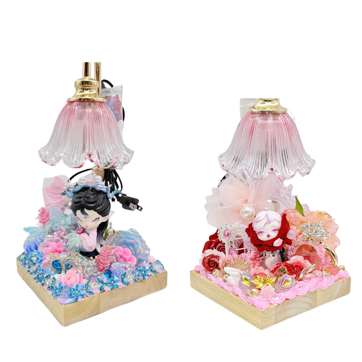 【20% OFF ONLY】Handmade Threaded Lily of the Valley Table Lamp With Cream Glue Doll Diy - Kosbling Handmade Blind Bag