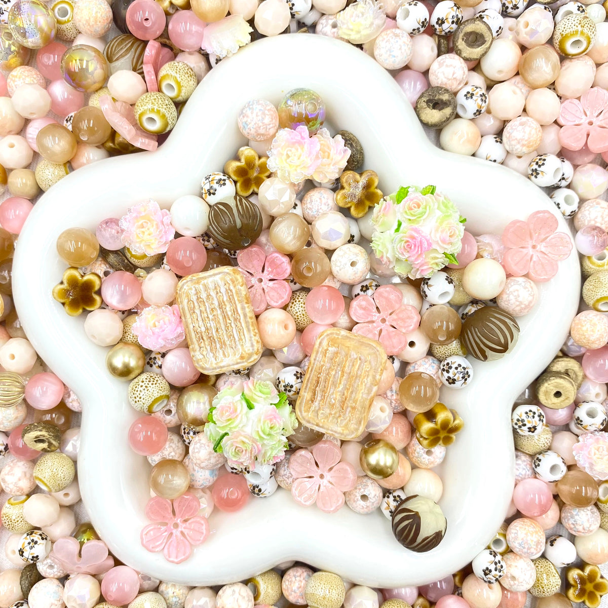 Jewelry Making Beads Mix for DIY Jewelry & Crafts – 8/10/12mm Glass, Resin & Metal Beads