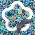 Jewelry Making Beads Mix for DIY Jewelry & Crafts – 8/10/12mm Glass, Resin & Metal Beads