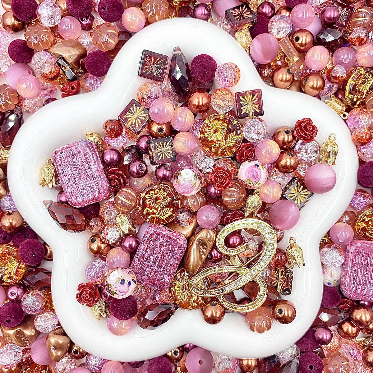 Jewelry Making Beads Mix for DIY Jewelry & Crafts – 8/10/12mm Glass, Resin & Metal Beads