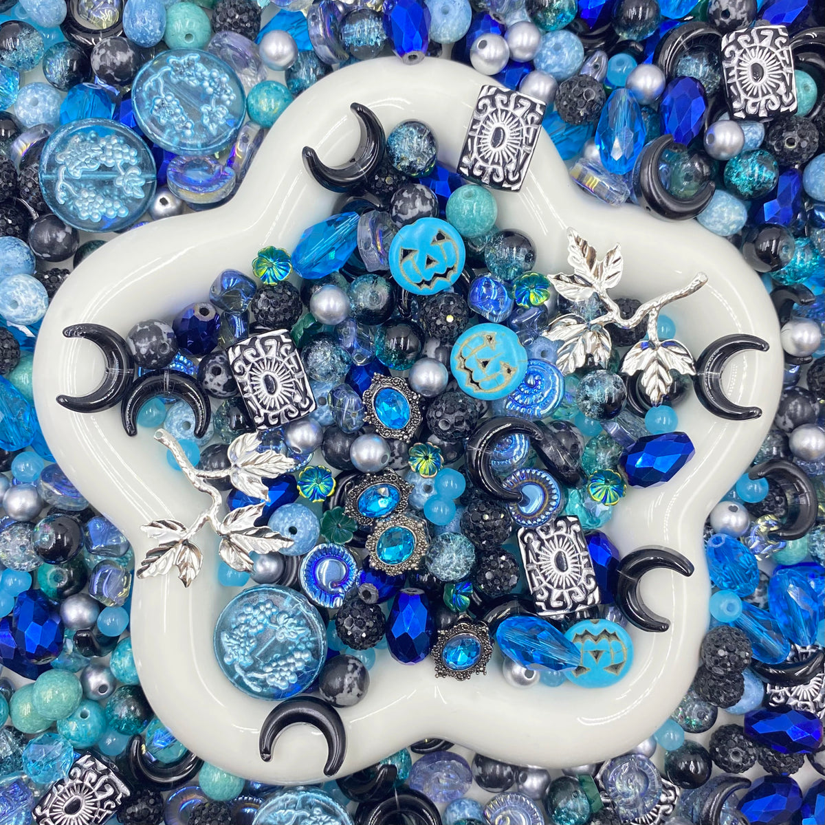 Jewelry Making Beads Mix for DIY Jewelry & Crafts – 8/10/12mm Glass, Resin & Metal Beads