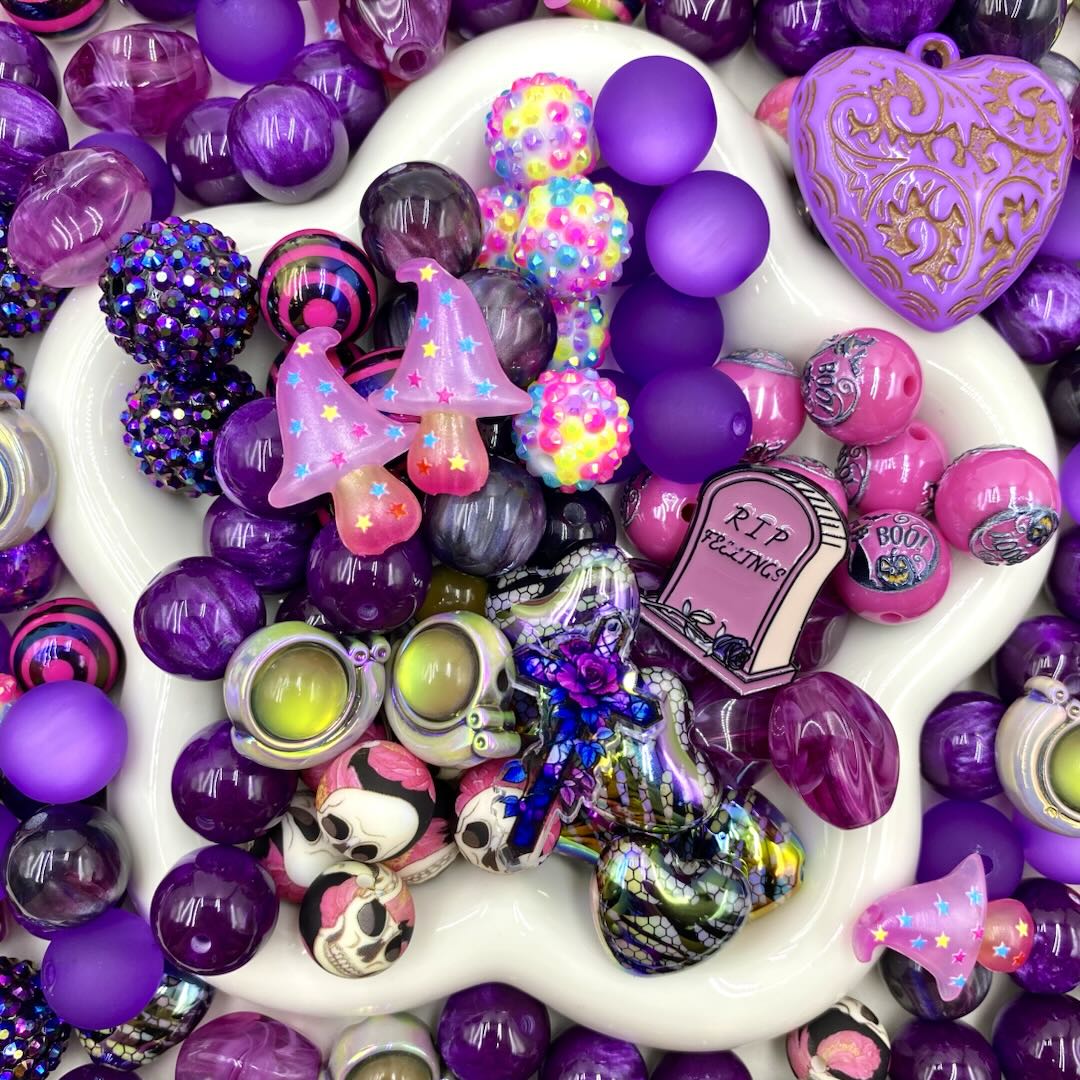16mm Keychain/Pen Making DIY Beads Mix – 16/20mm Silicone, Resin & Acrylic Beads