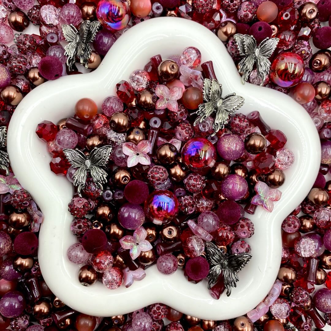 Jewelry Making Beads Mix for DIY Jewelry & Crafts – 8/10/12mm Glass, Resin & Metal Beads