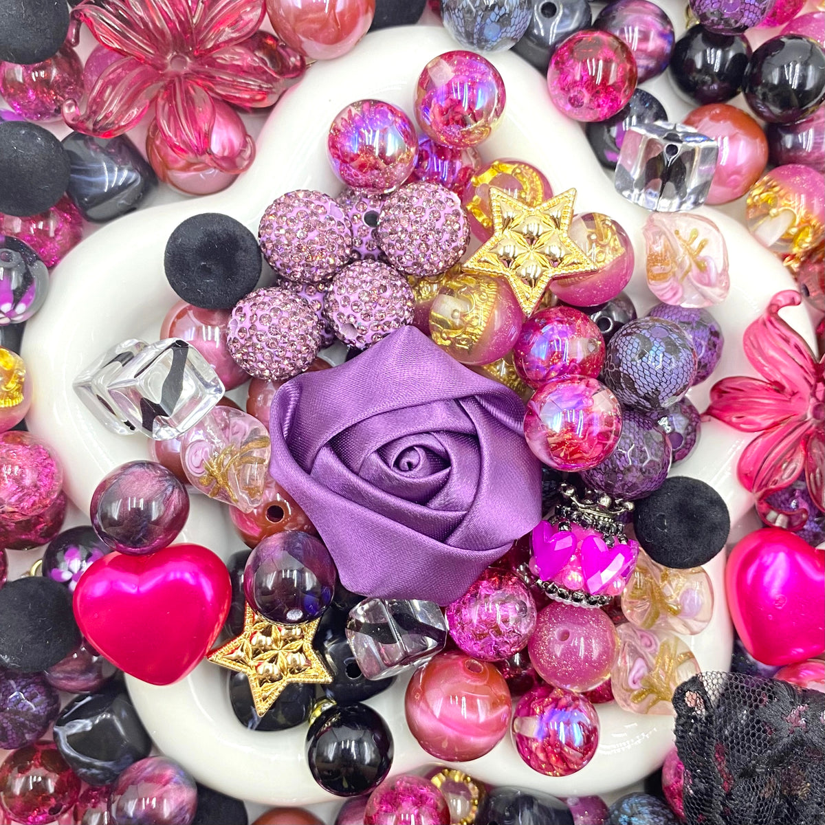 16mm Keychain/Pen Making DIY Beads Mix – 16/20mm Silicone, Resin & Acrylic Beads