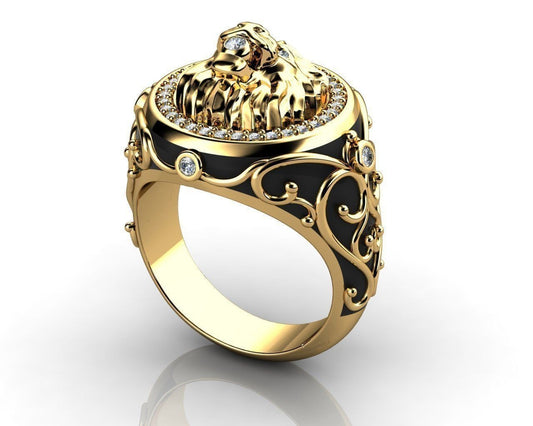 【Discount】Zircon Inlaid Lion Ring - BL1