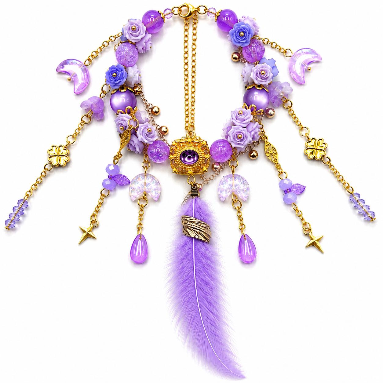 Handmade Floral Bracelets - Feather  KJ1