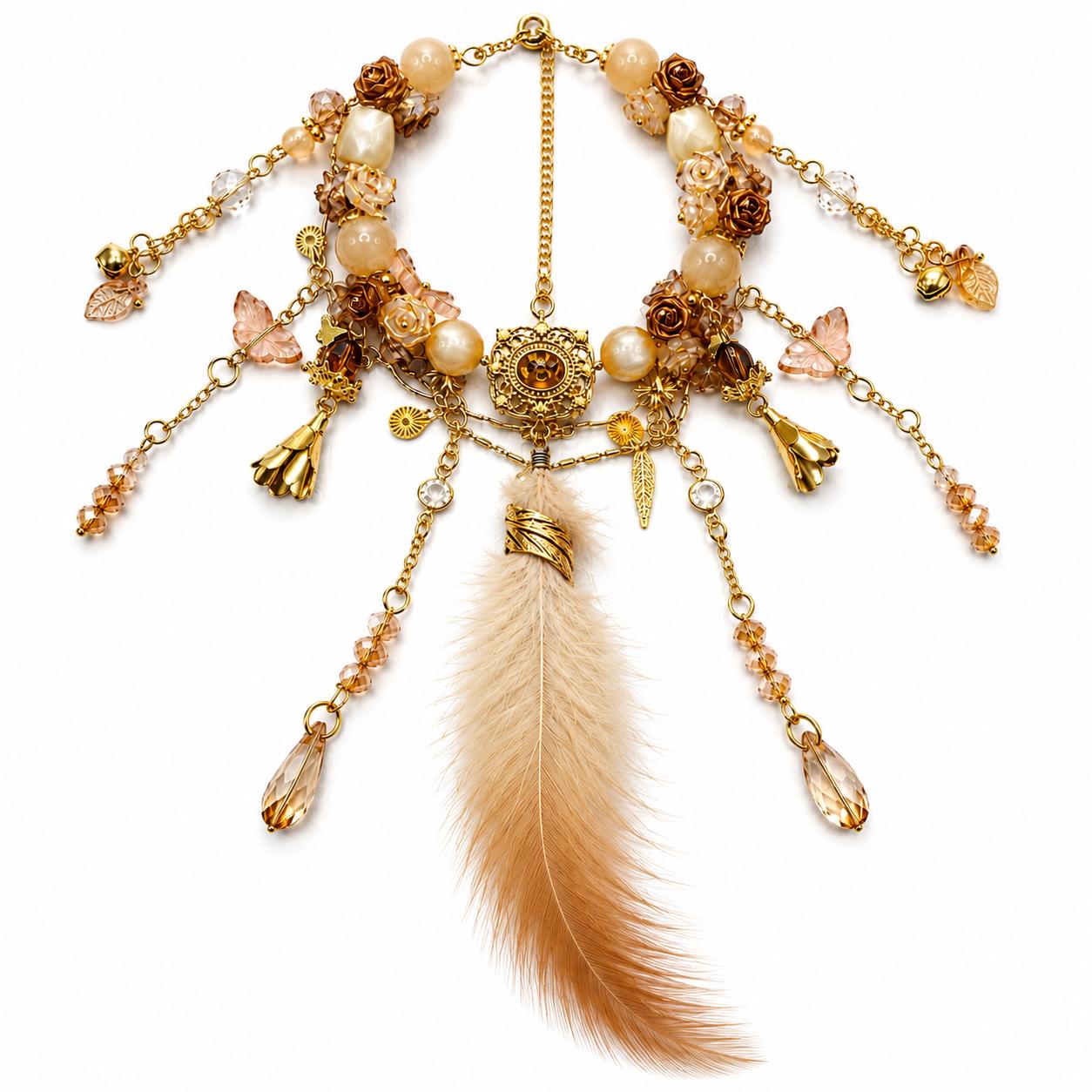 Handmade Floral Bracelets - Feather  KJ1