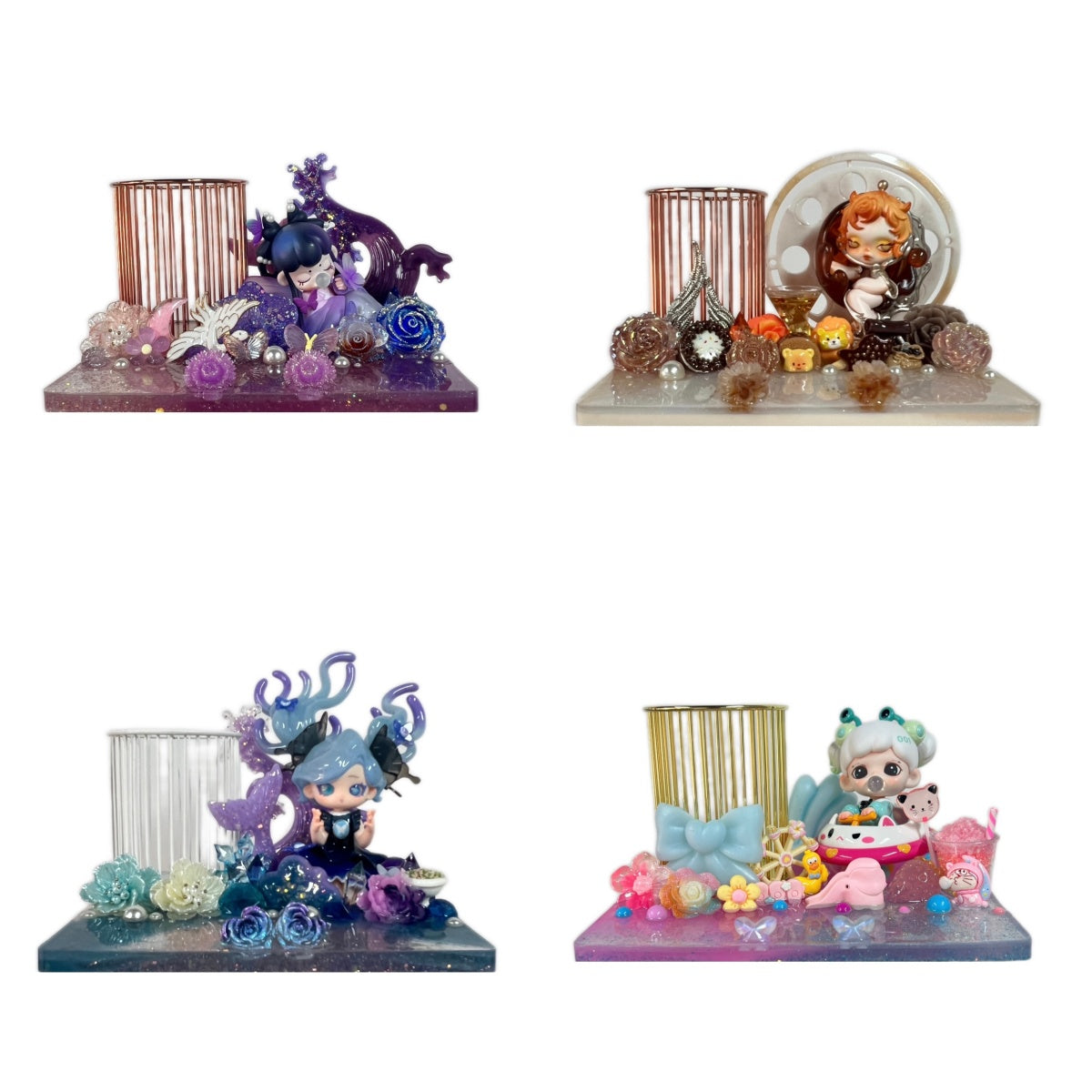 【20% OFF LIVE OFFER】Handmade Resin Stand with Doll Brush Holder & Phone Stand Feature Blind Bag 2