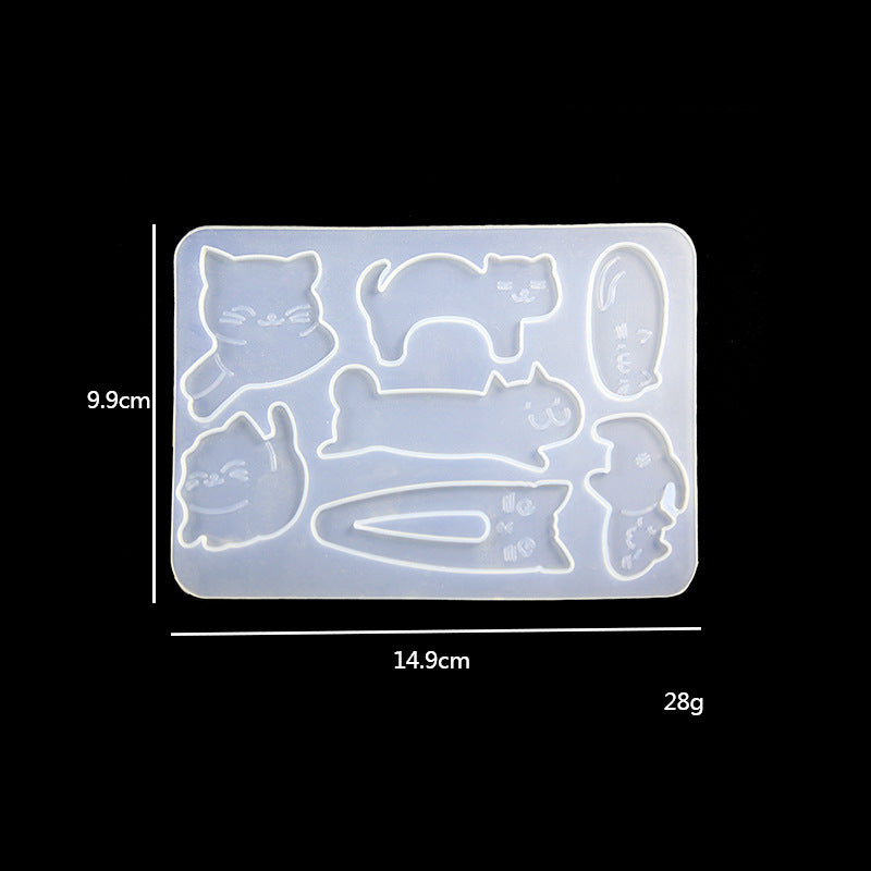 DIY cats and hair clip handmade silicone resin mold