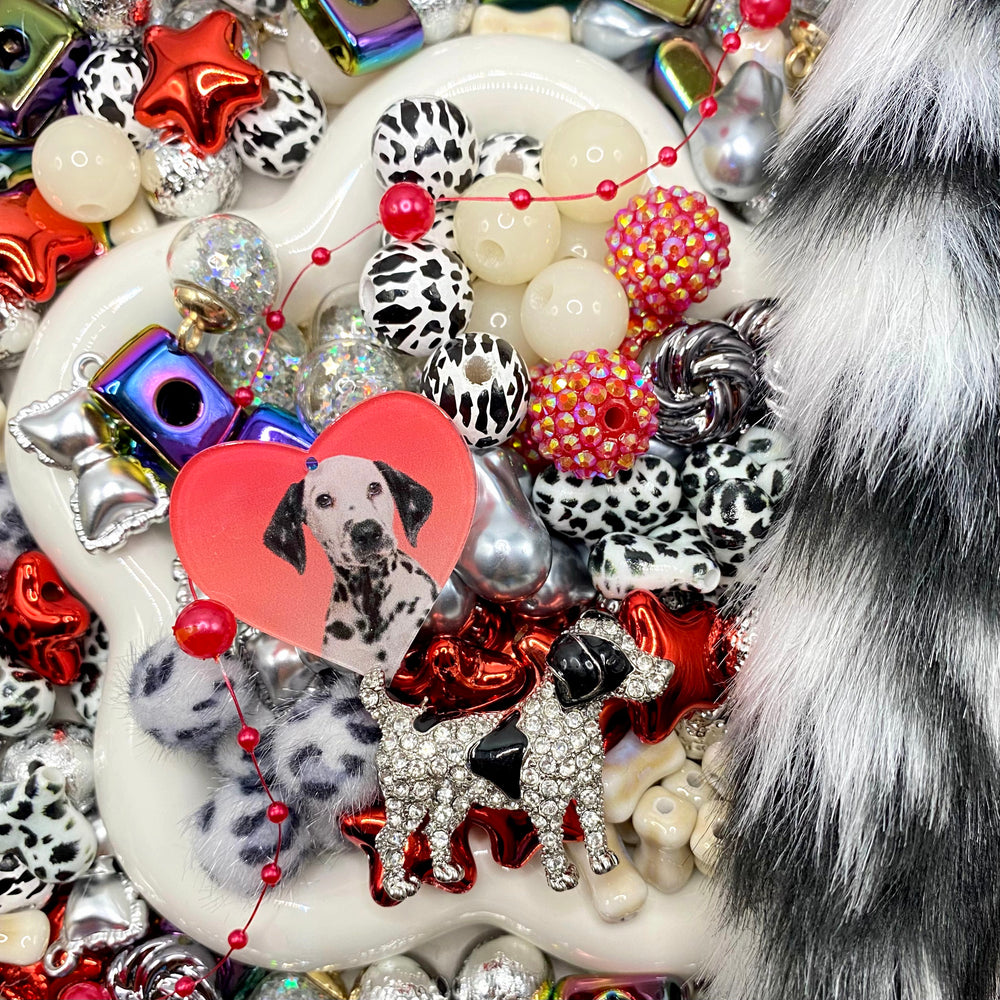 【Buy One Get One Equal Volume For Free】Dalmatian Beads Mix For Keychains(Miki)-BD