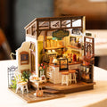 Coffee Shop - Miniature Dollhouse Kit with LED Lights