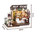 Coffee Shop - Miniature Dollhouse Kit with LED Lights