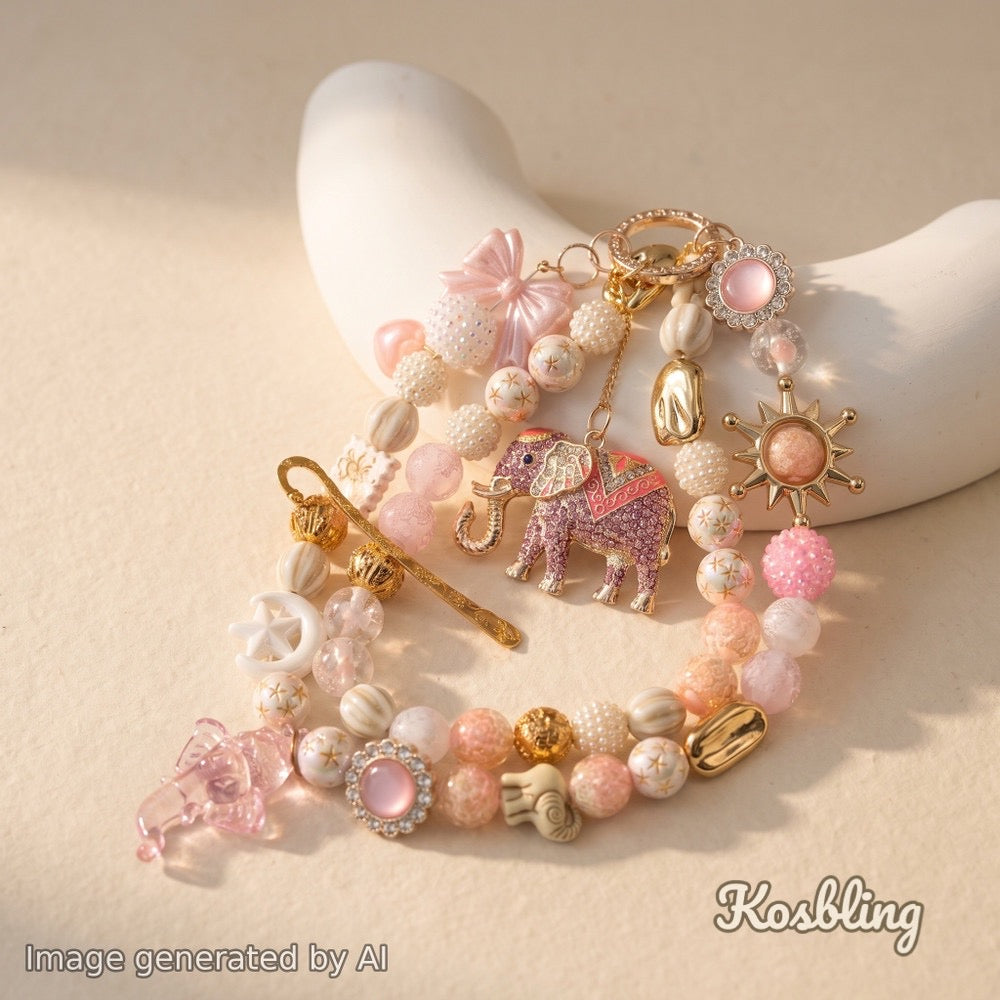 【Buy One Get One Equal Volume For Free】Elephant Beads Mix For Keychains(Miki)-BD
