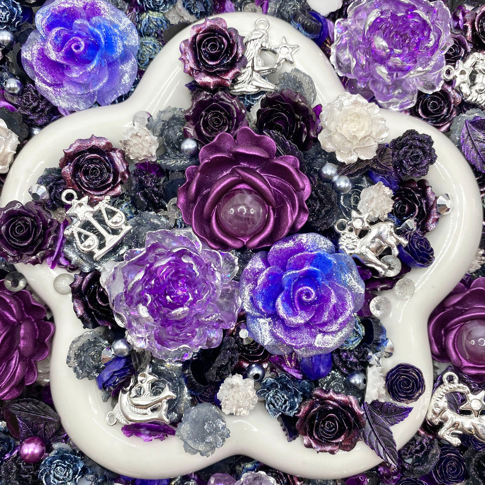【Buy One Get Equal Volume for Free】Amethyst Nail Charm+Rose Mix-glow(Miki)- FC1