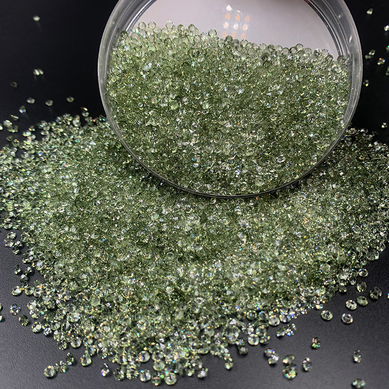 3mm(0.12 in) Green Diamond Pointyback Transparent Resin Rhinestone (No Luminous) - 9 Colors