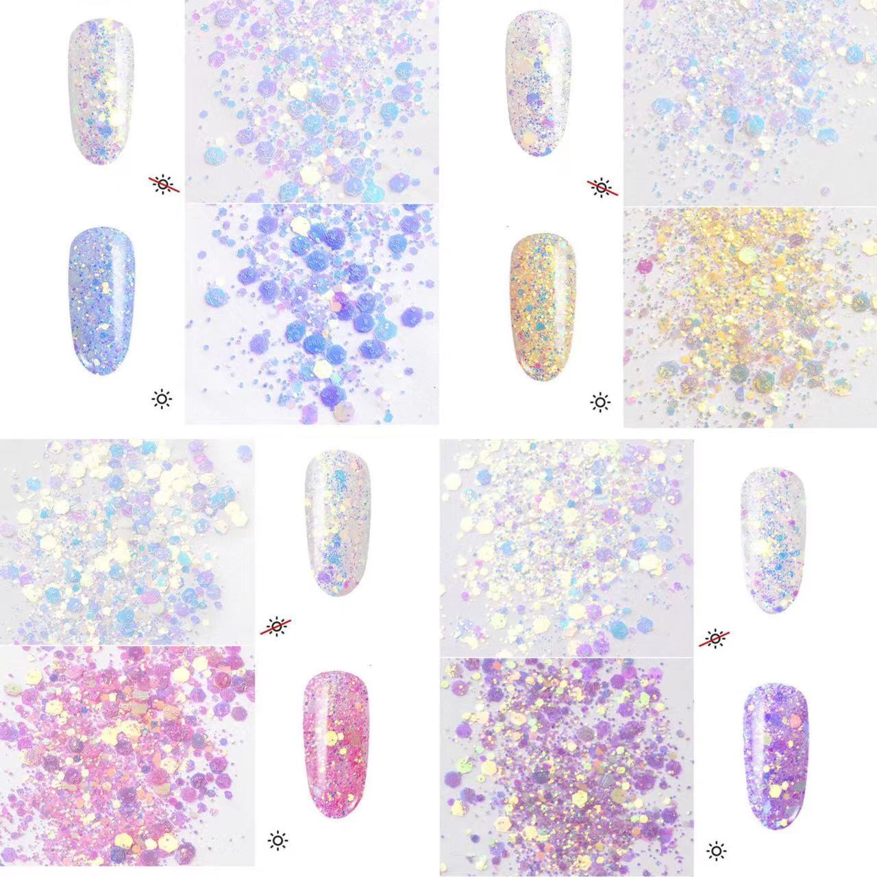 Color-Shifting Spring Green Holographic Glitter for resin,Tumblers Decoration, Eyeshadow, Makeup ,Nail Art