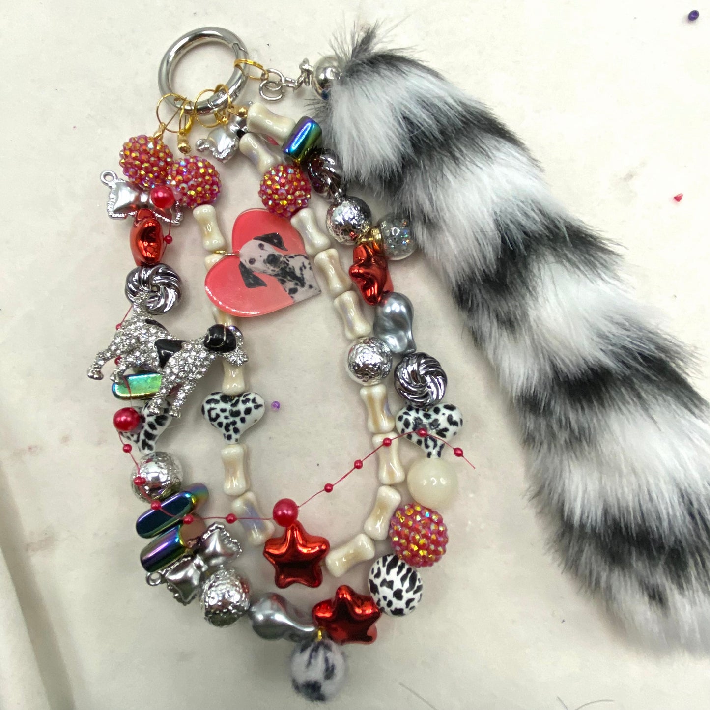 【Buy One Get One Equal Volume For Free】Dalmatian Beads Mix For Keychains(Miki)-BD