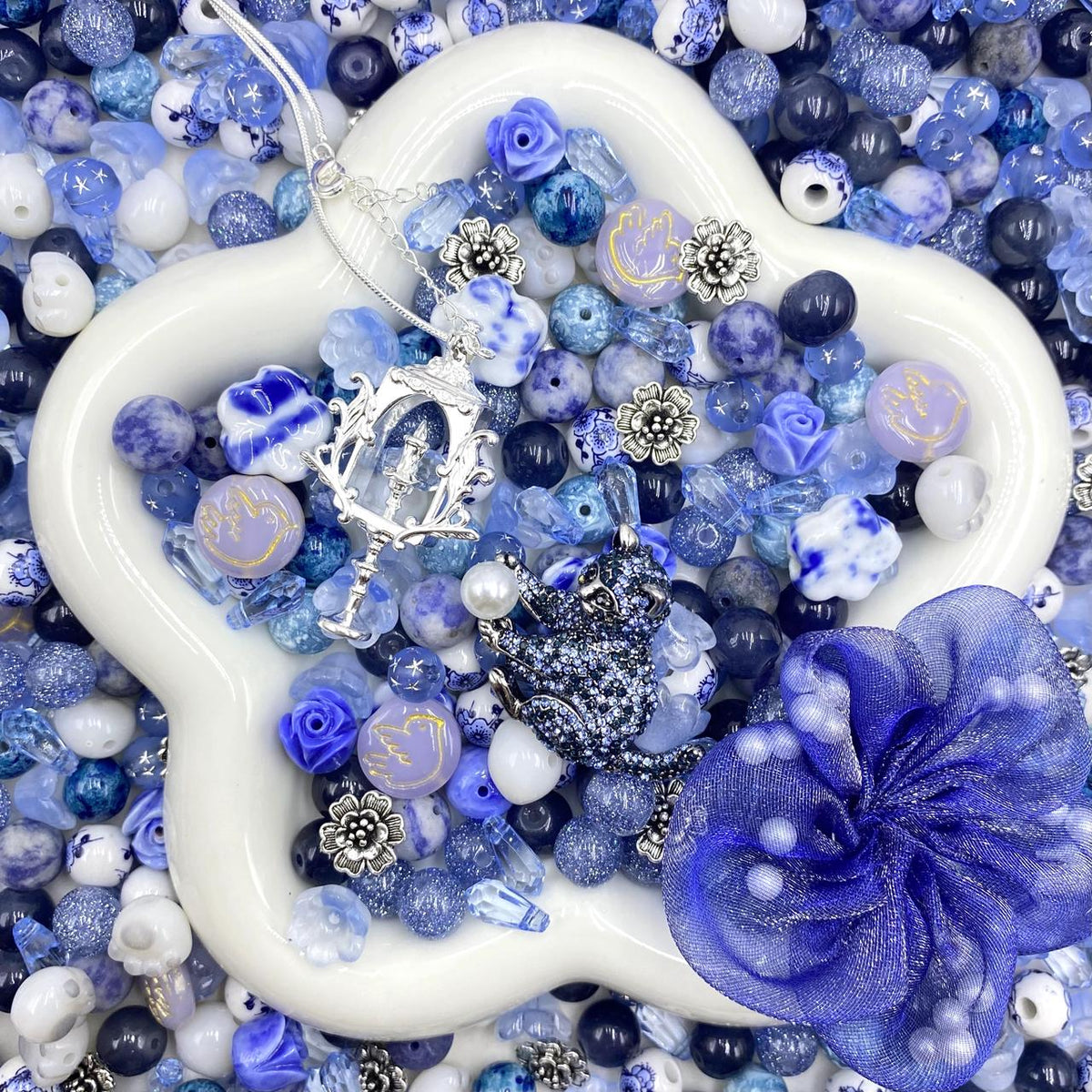 Jewelry Making Beads Mix for DIY Jewelry & Crafts – 8/10/12mm Glass, Resin & Metal Beads