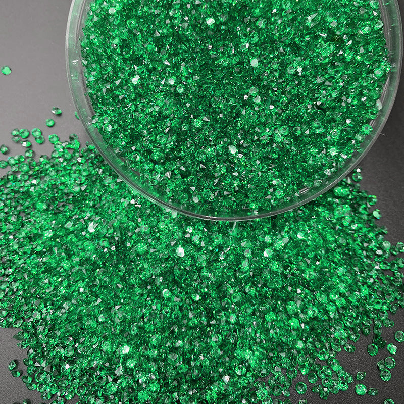 3mm(0.12 in) Green Diamond Pointyback Transparent Resin Rhinestone (No Luminous) - 9 Colors