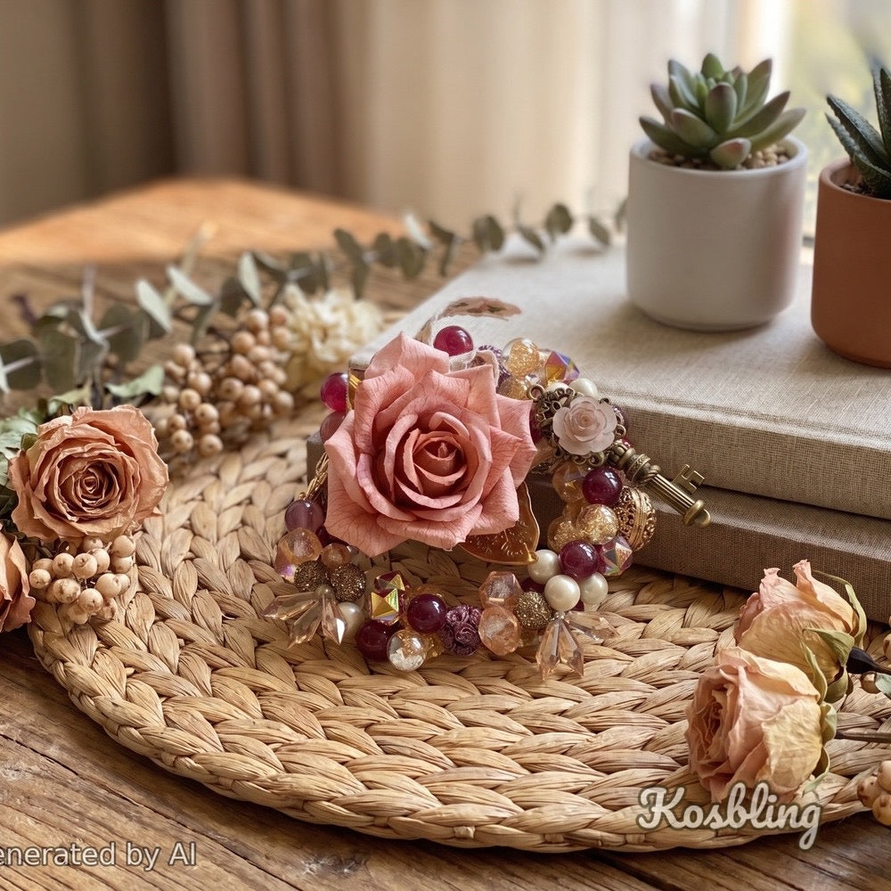 【Buy One Get One Equal Volume For Free】Rose Beads Mix for hanging ornament-BD