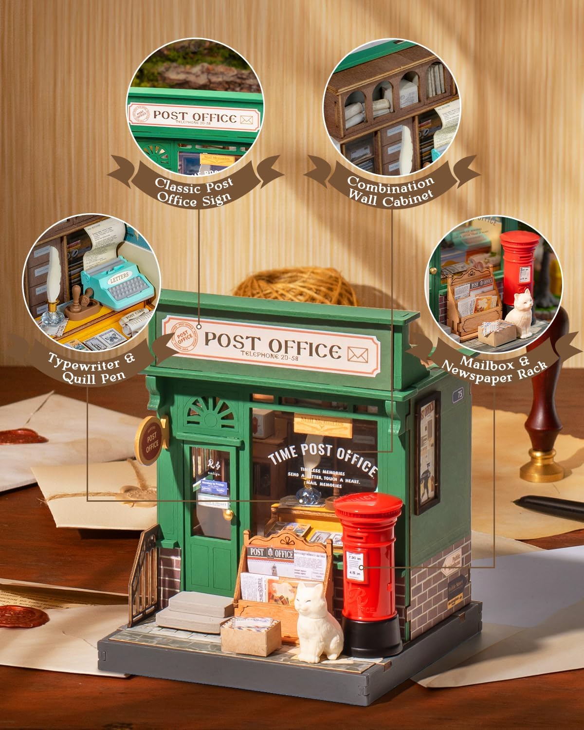 Century Post Office - Miniature Dollhouse Kit Series