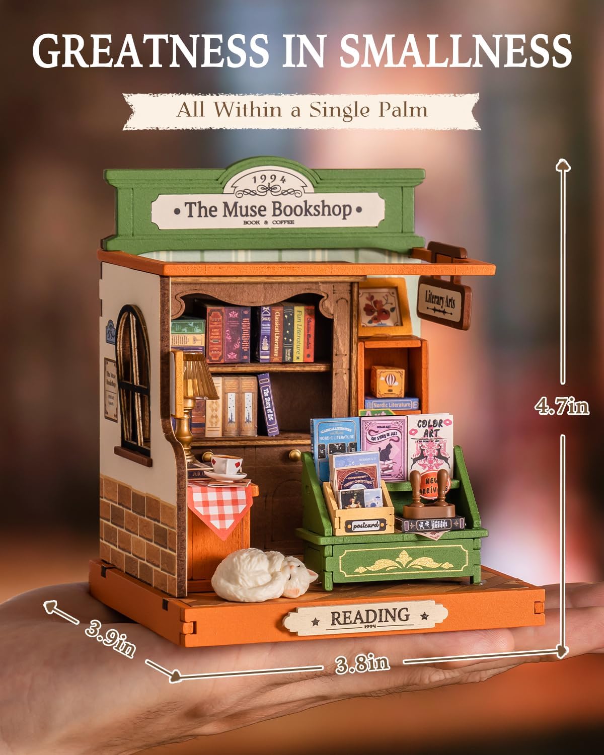 The Muse Bookshop - Miniature Dollhouse Kit Series