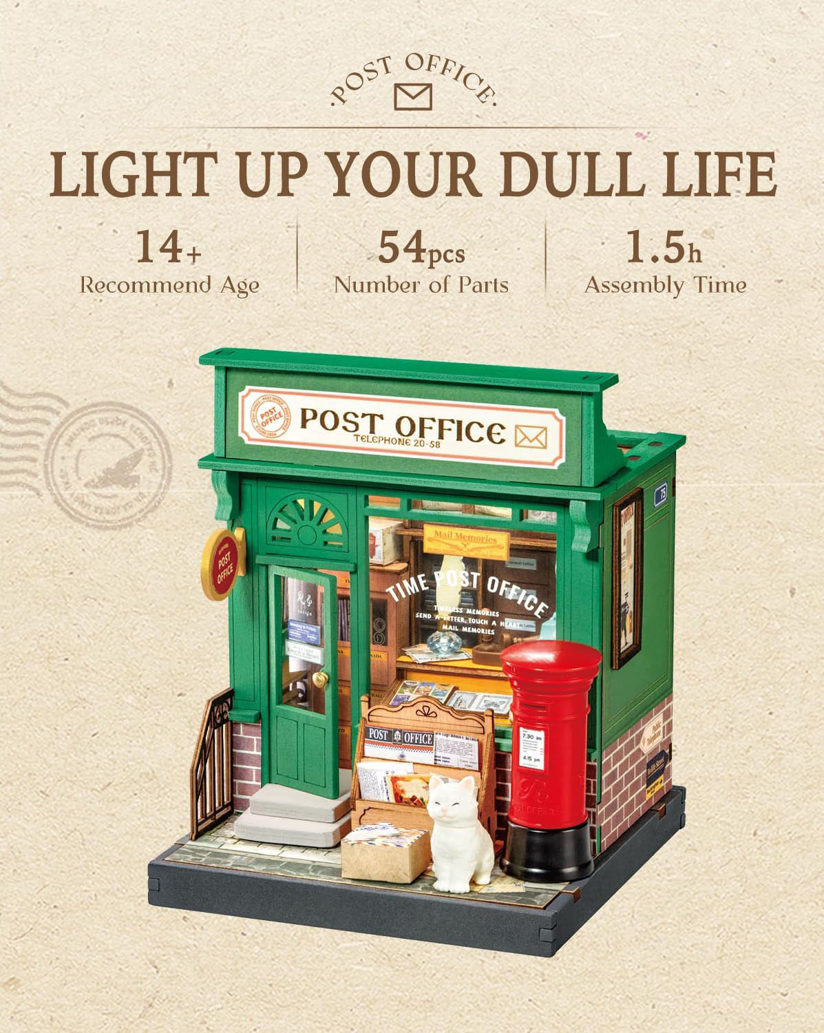 Century Post Office - Miniature Dollhouse Kit Series