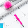 DIY fluffy ball plastic beaded pen - BD