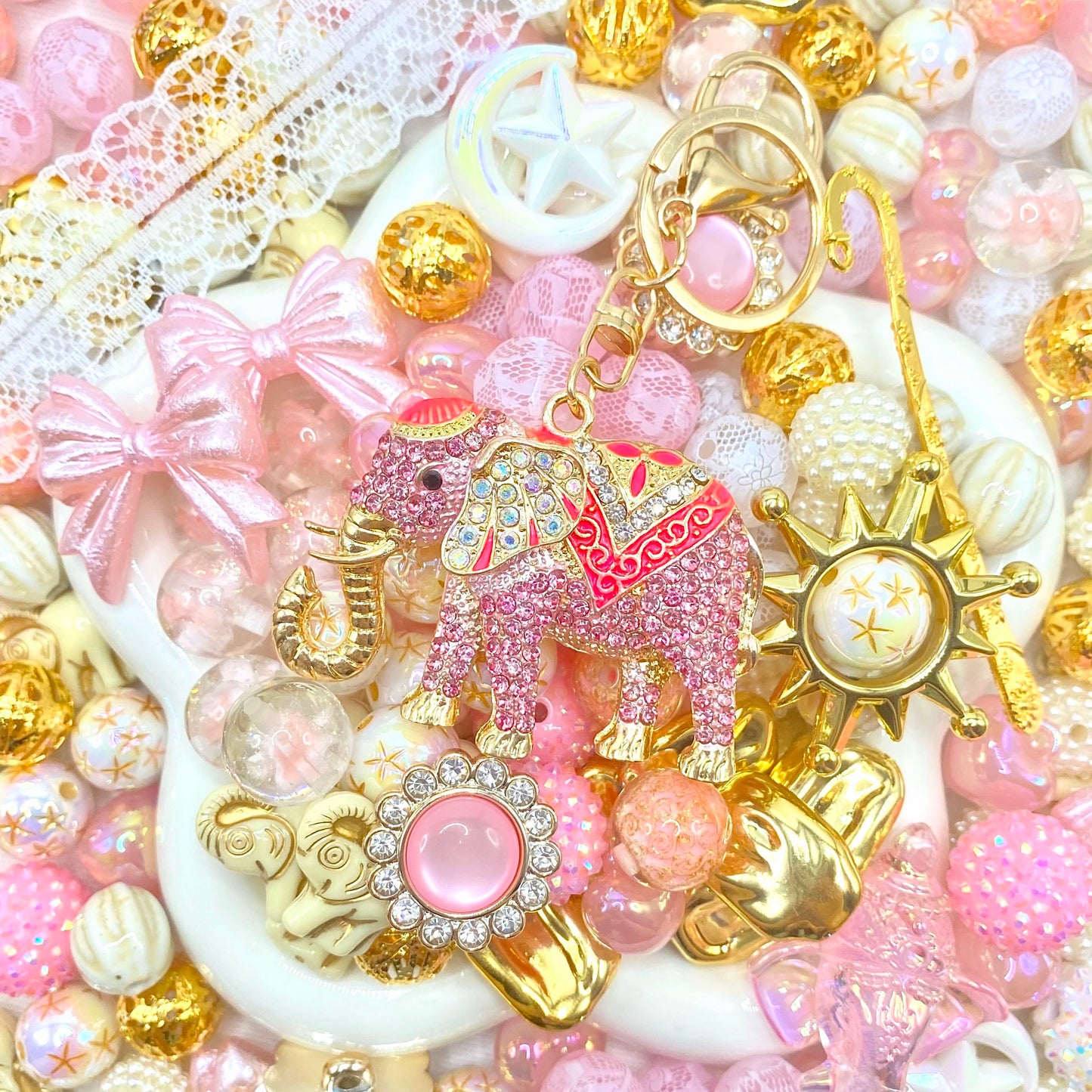 【Buy One Get One Equal Volume For Free】Elephant Beads Mix For Keychains(Miki)-BD