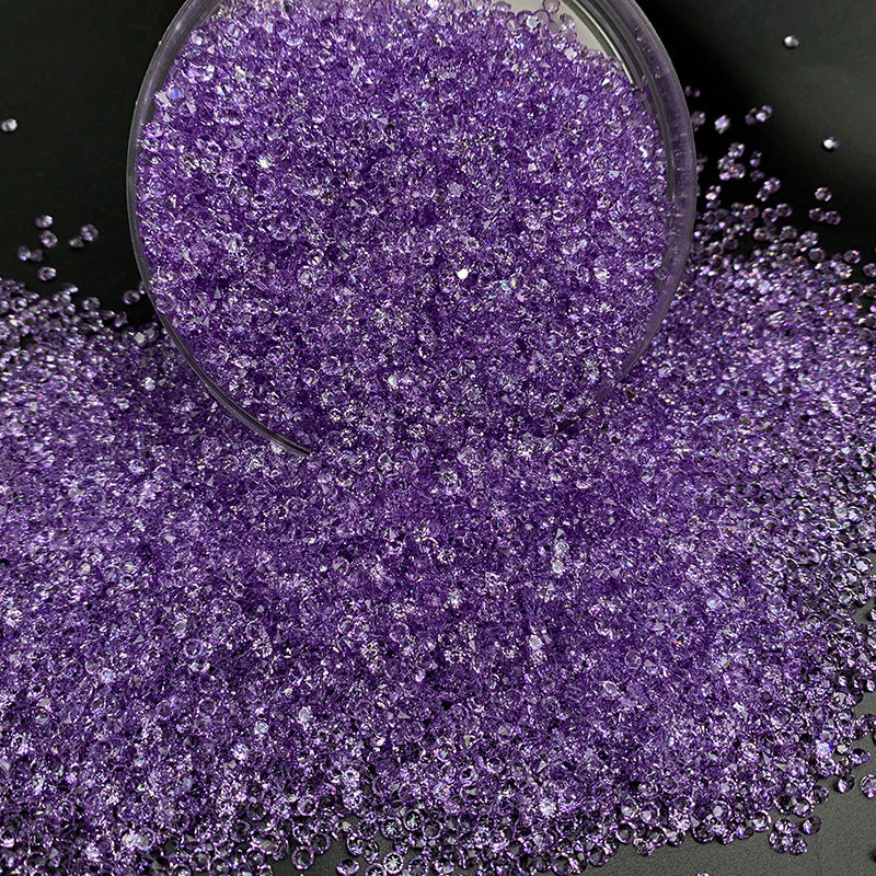 3mm(0.12 in) Purple Diamond Pointyback Transparent Resin Rhinestone (No Luminous) - 7 Colors