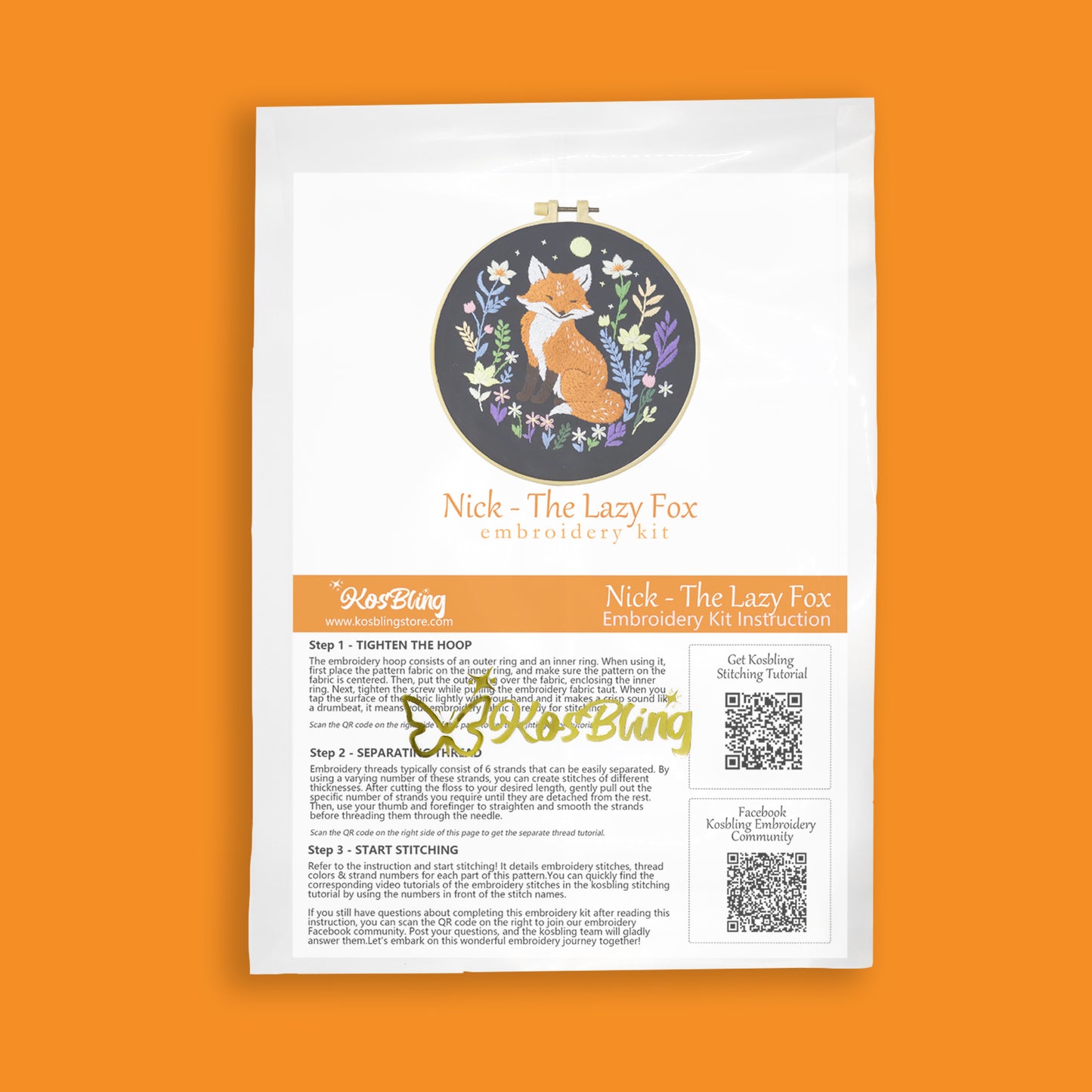 Nick - The Lazy Fox Embroidery Kit