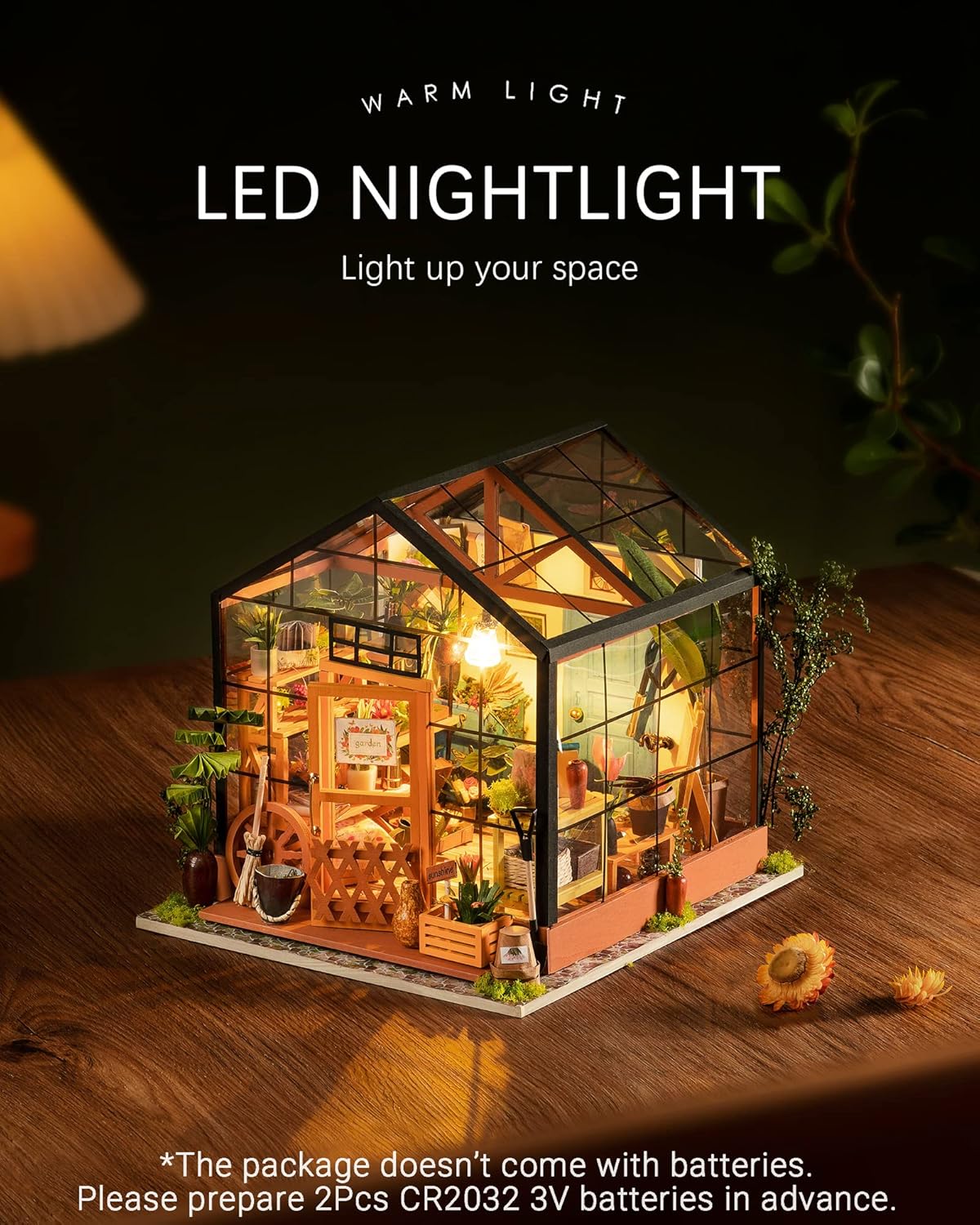 Cathy's Flower House - Miniature Dollhouse Kit with LED Lights