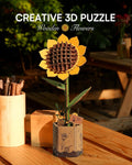 3D Flower Wooden Puzzles - For Home Decor Or Gift