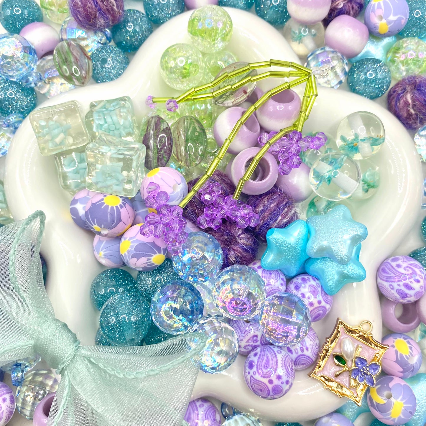 【Buy One Get One Equal Volume For Free】Lavender Mist Pop - Beads Mix For Keychains(Miki)-BD